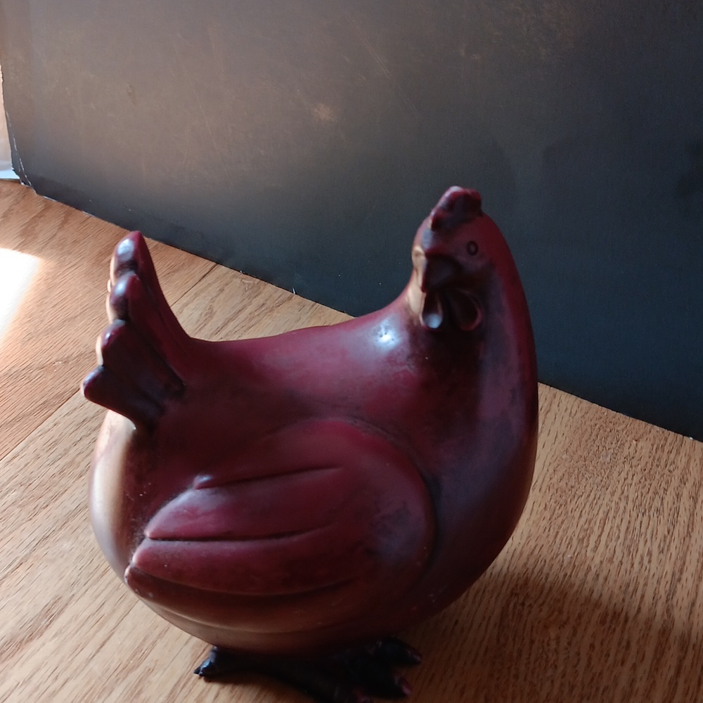Decorative Red Ceramic Cat Figurine